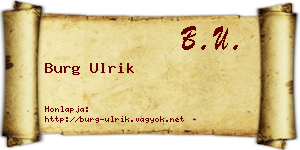 Burg Ulrik névjegykártya